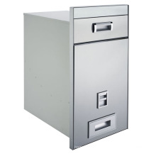 Recessed rice container cabinet stainless steel rice container for kitchen
